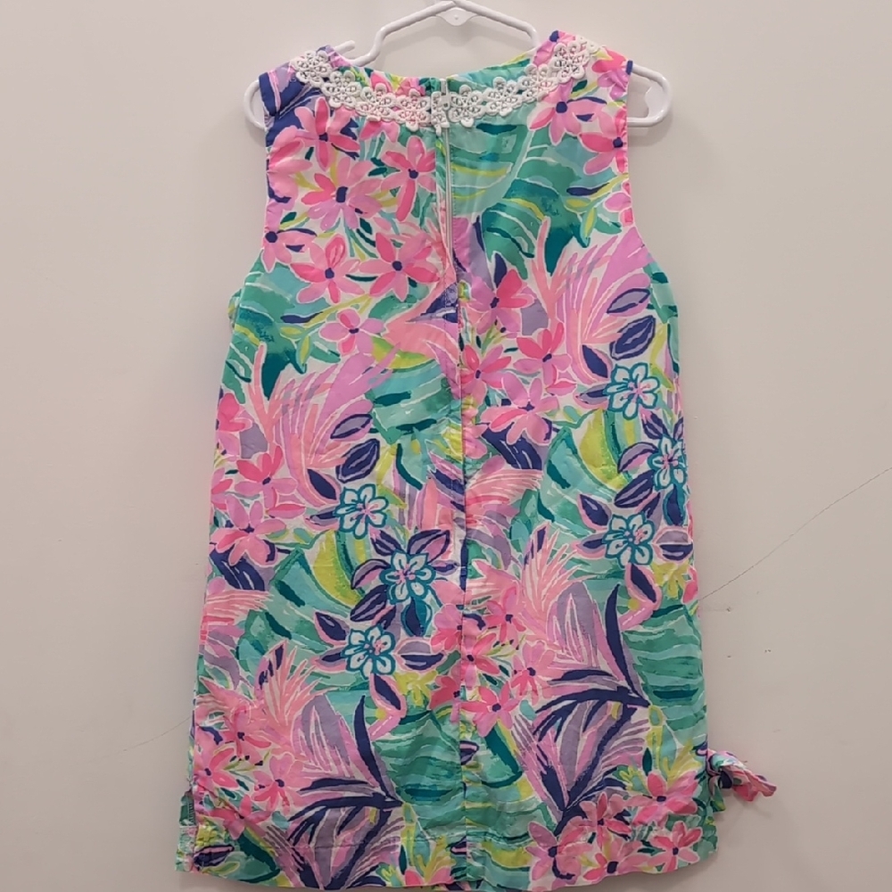 Lilly Pulitzer Pink and Green Floral Kids Dress - Picture 5 of 9